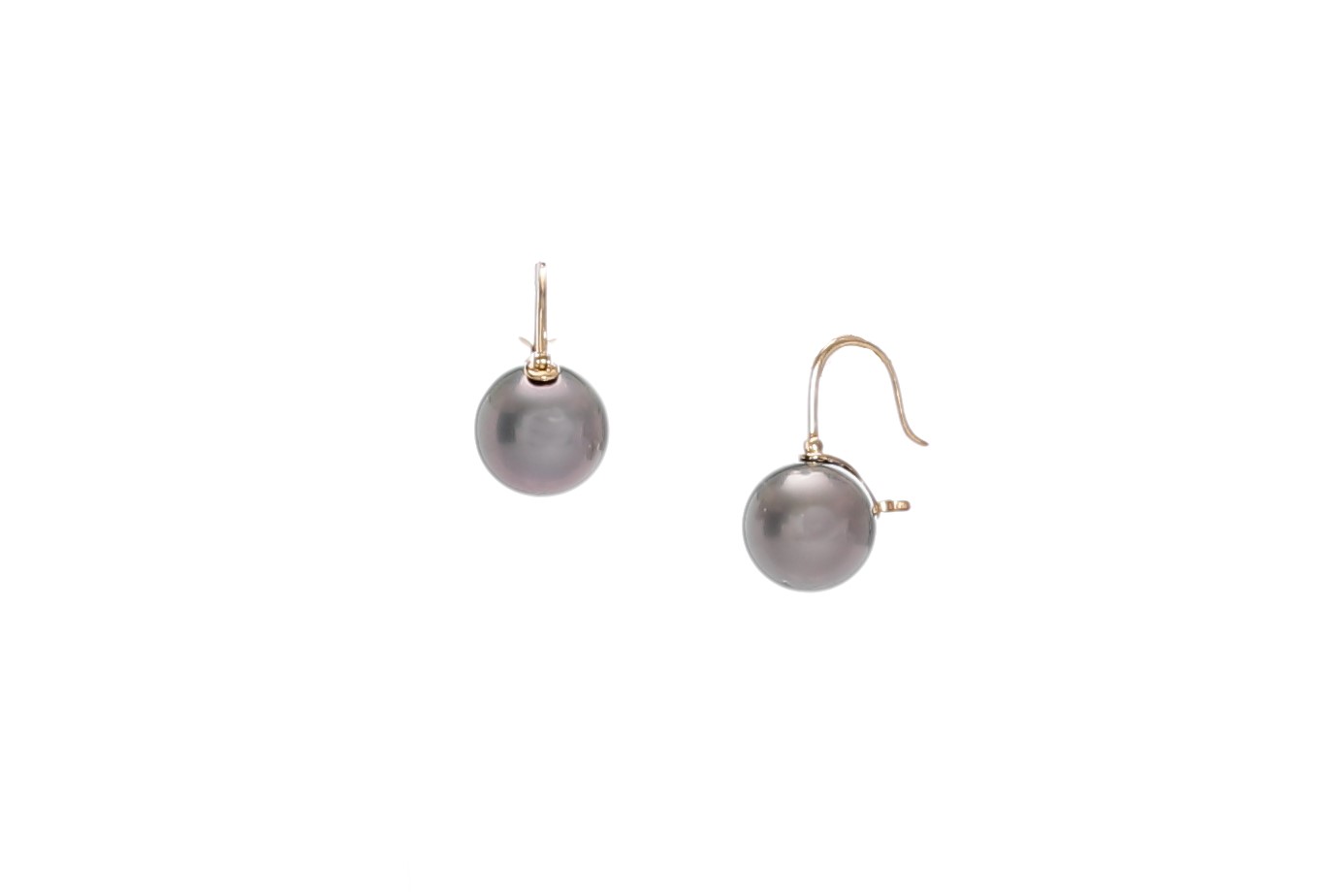 Pendientes de oro con perlas de Tahití de 10-11 mm - 2