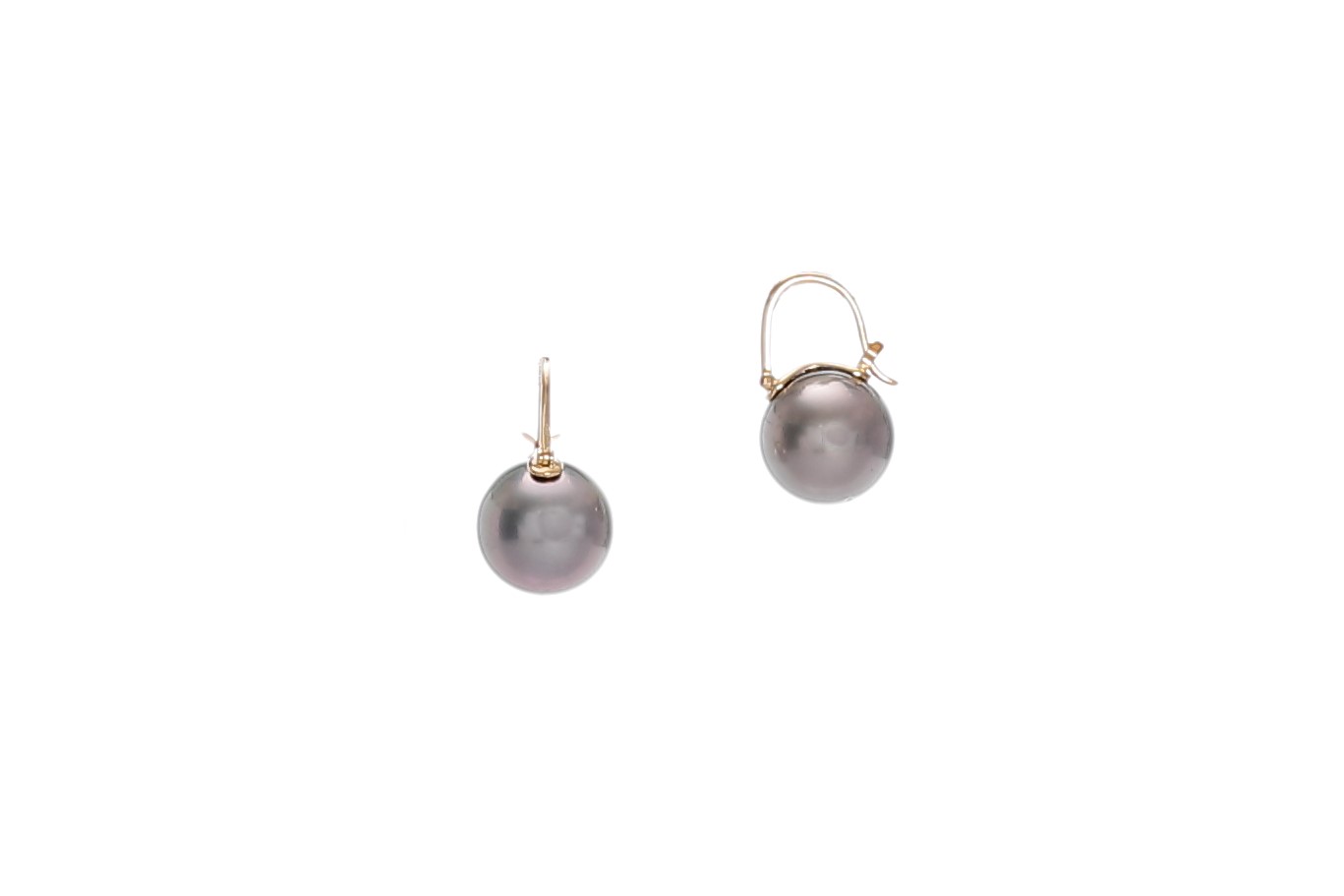 Pendientes de oro con perlas de Tahití de 10-11 mm - 3