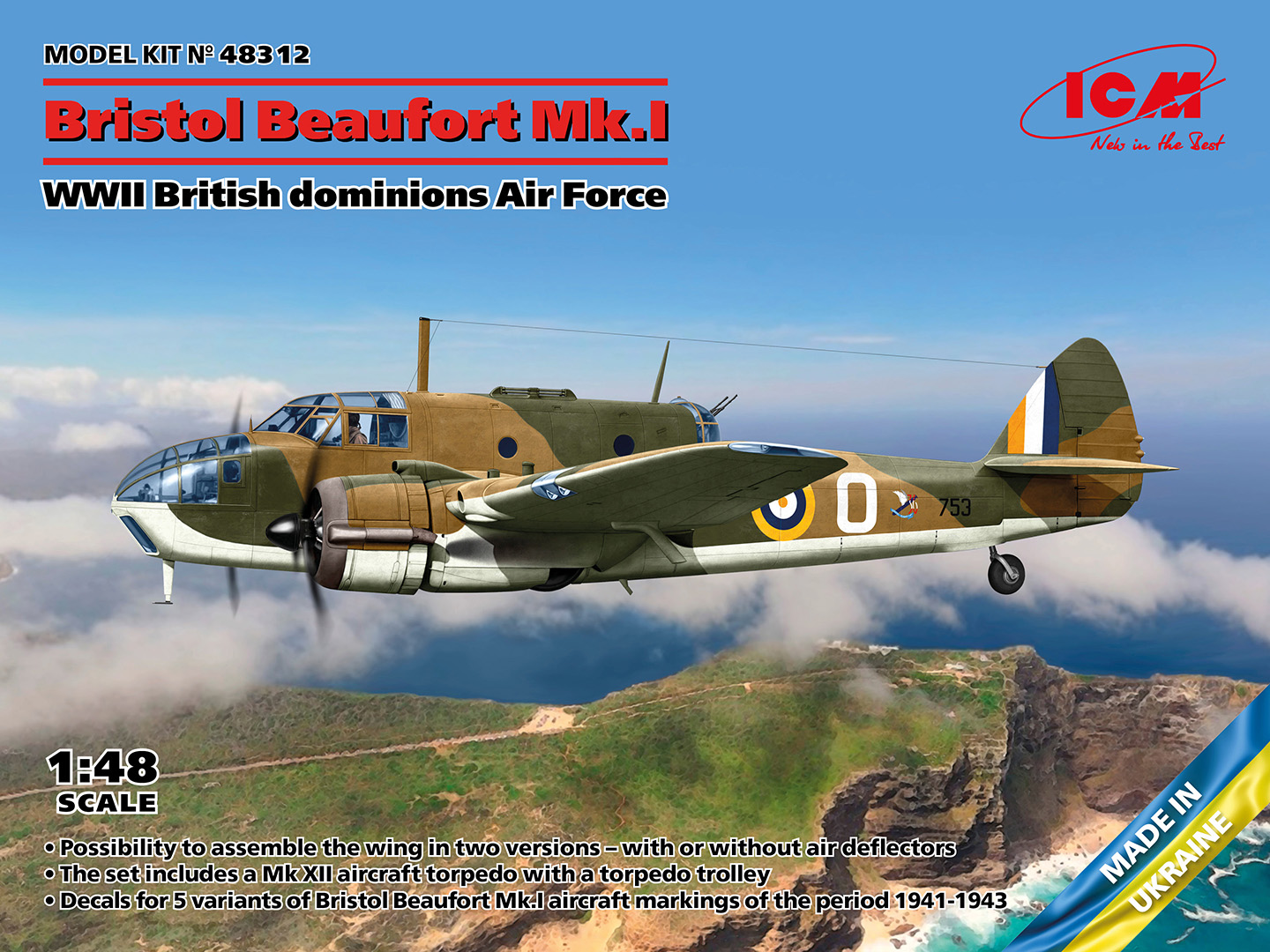 1/48 Bristol Beaufort Mk.I WWII British dominions Air Force
