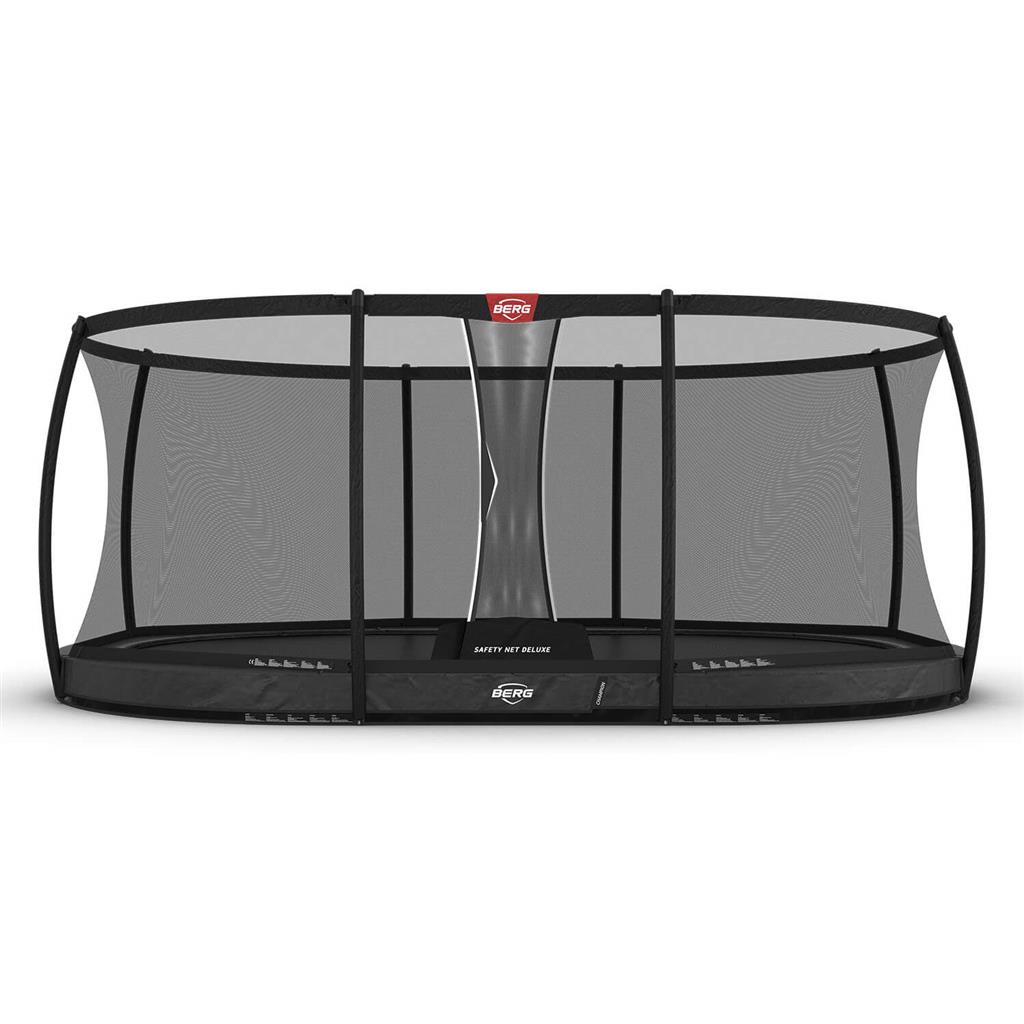 Studsmatta BERG InGround Grand Champion Grå 520x345 oval Airflow PRO + skyddsnät Deluxe