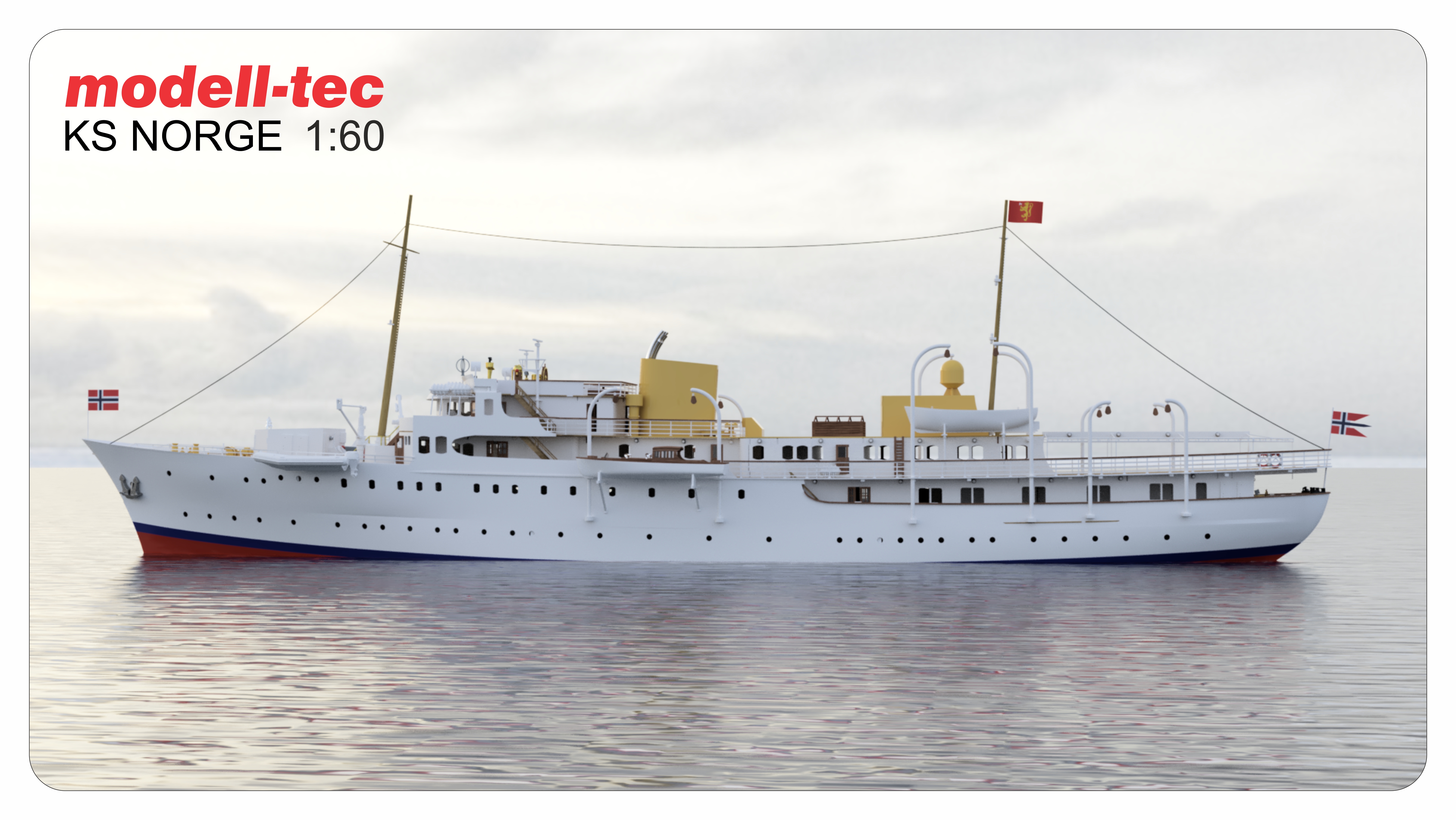 1/60 NORGE '' The Ship of King of Norway '' 133 cm - full inside details - 2