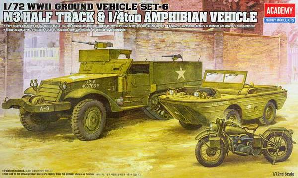 1/72 M3 U.S. Halftrack &1/4Ton Amphibian v.