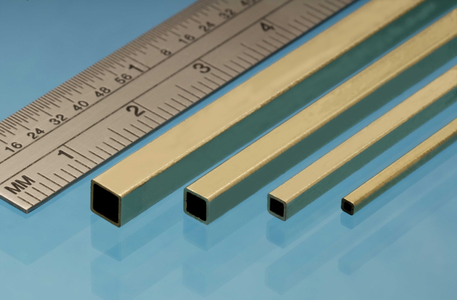Square Brass Tube, 5.55 X 5.55 mm, 2 pcs. , 305mm