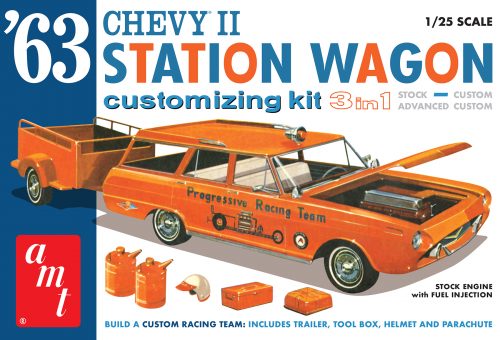 1/25 1963 Chevy II Station Wagon w.trailer