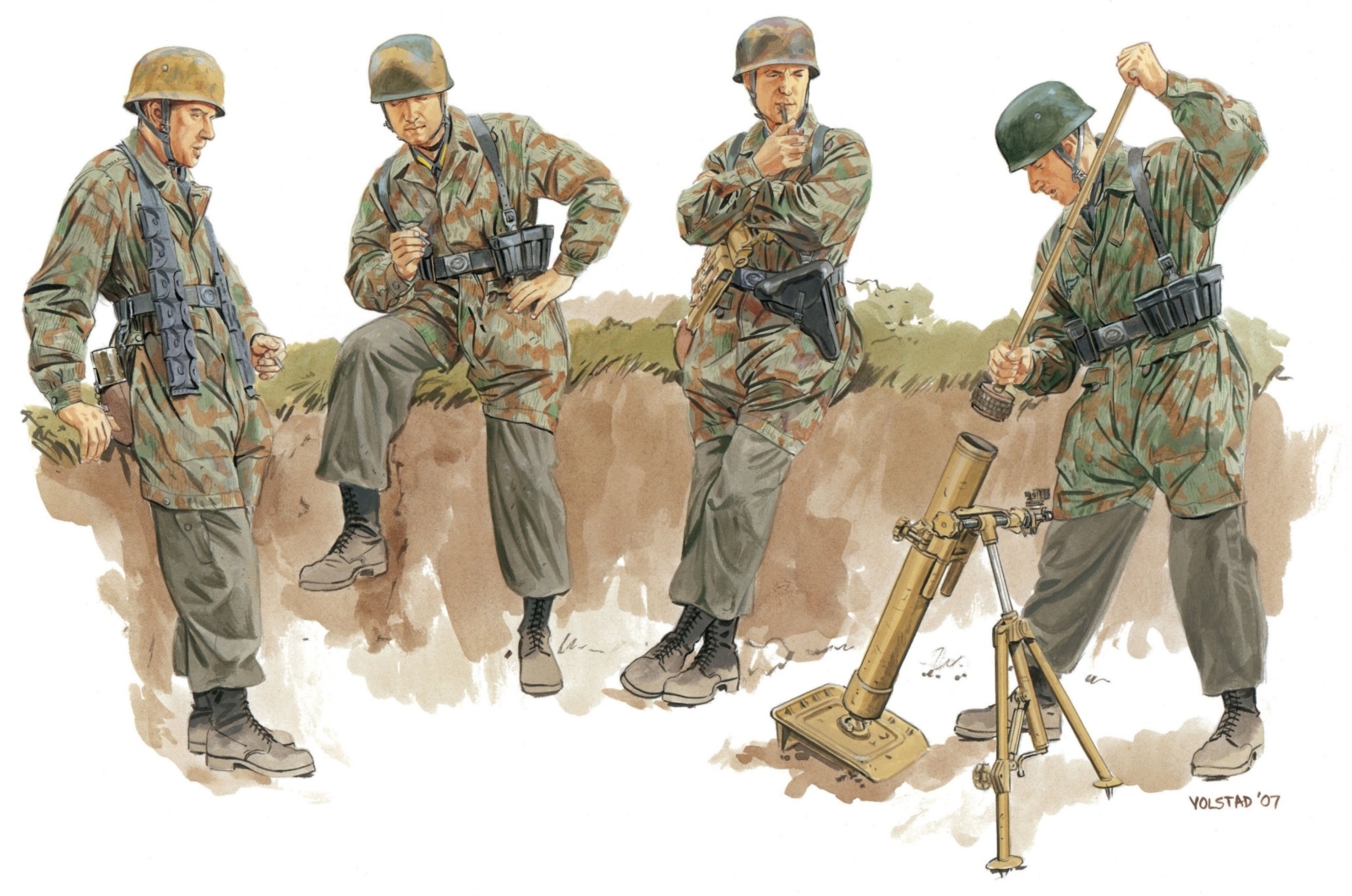 1/35 Fallschirmjäer 8cm Gr.w.42 Mortar Team 4 fig.