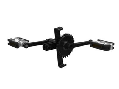 BERG GRAN TOUR - CRANK SHAFT WITH CRANK SET 140, 28T + PEDALS