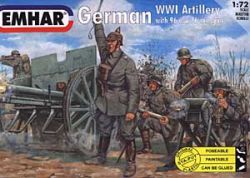1/72 Ger.Artillery WW1  fig.& 77mm Field Cannon