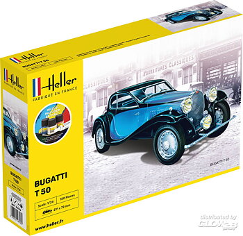 1/24 Bugatti T 50 COMPLETE w.  Glue, Paint, Brush