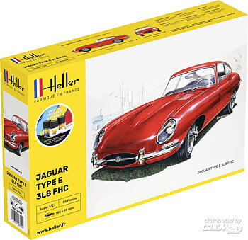 1/24 Jaguar E 3L8 Fhc  COMPLETE w.  Glue, Paint, Brush