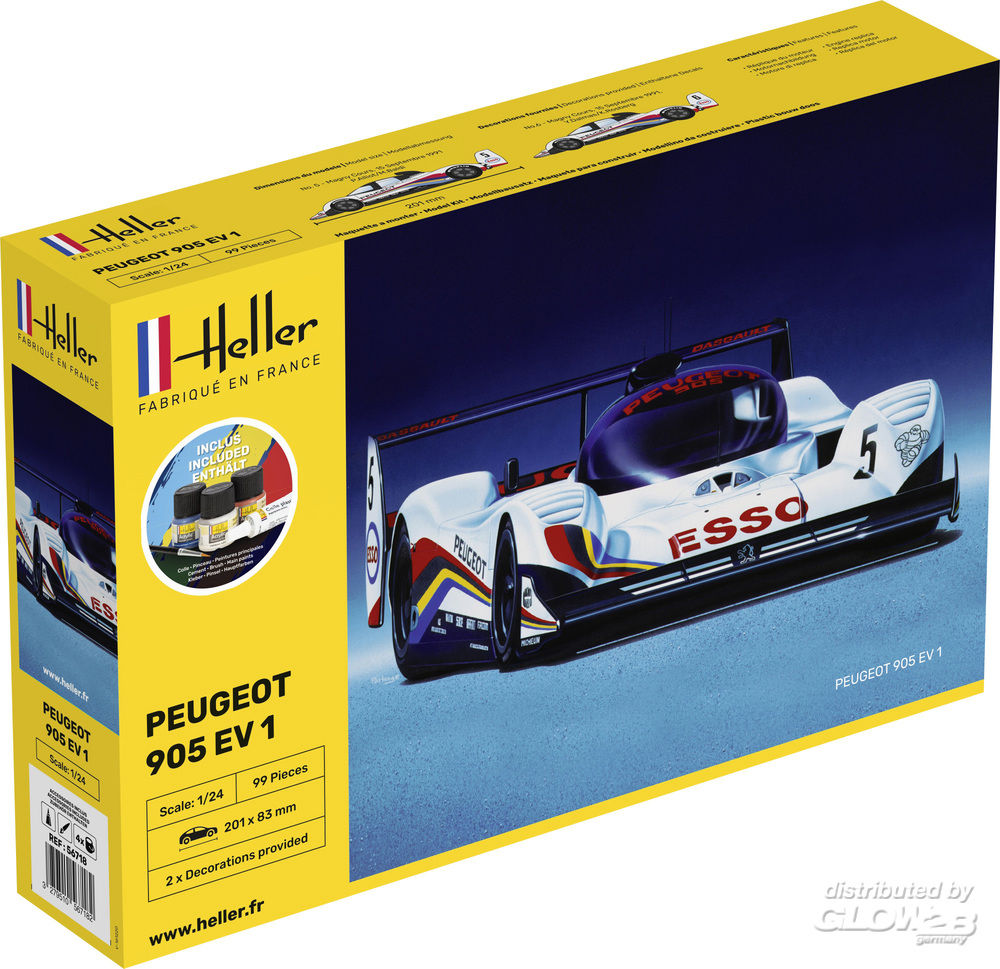 1/24 Peugeot 905 COMPLETE w.  Glue, Paint, Brush