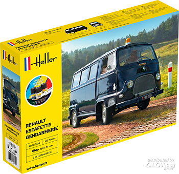 1/24 Renault Estafette Gendarmerie COMPLETE w. Glue, Paint,Brush -