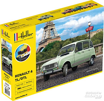1/24 Renault 4L -  COMPLETE w.  Glue, Paint,Brush