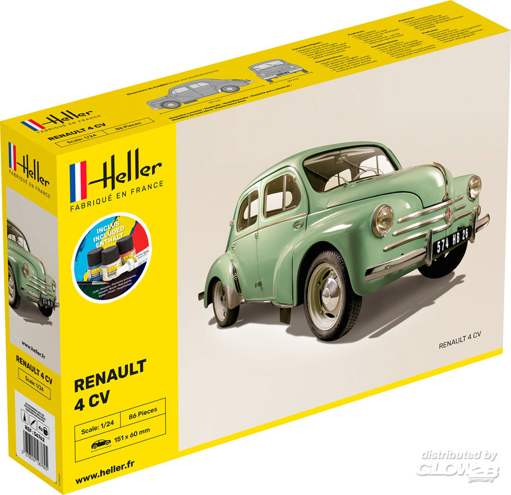 1/24 Renault 4 CV  COMPLETE w.  Glue, Paint,Brush
