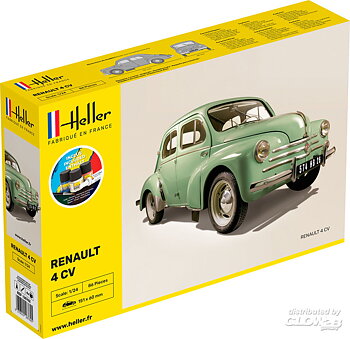 1/24 Renault 4 CV  COMPLETE w.  Glue, Paint,Brush