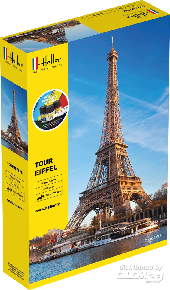 1/650 The Eiffel Tower H. 48 cm  COMPLETE with glue, paint and brush..