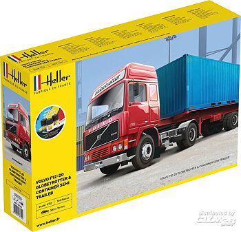 1/32 Volvo F12-20 Globetrotter & Container   COMPLETE with glue, paint and brush...