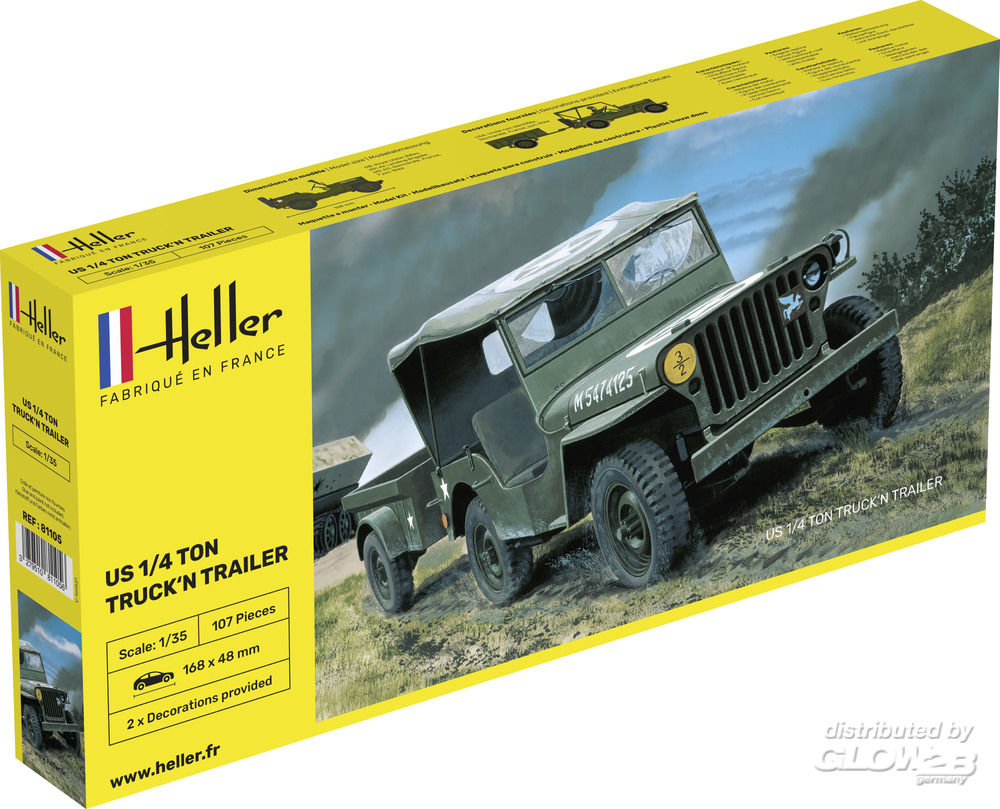 1/35 Willis Jeep & Trailer
