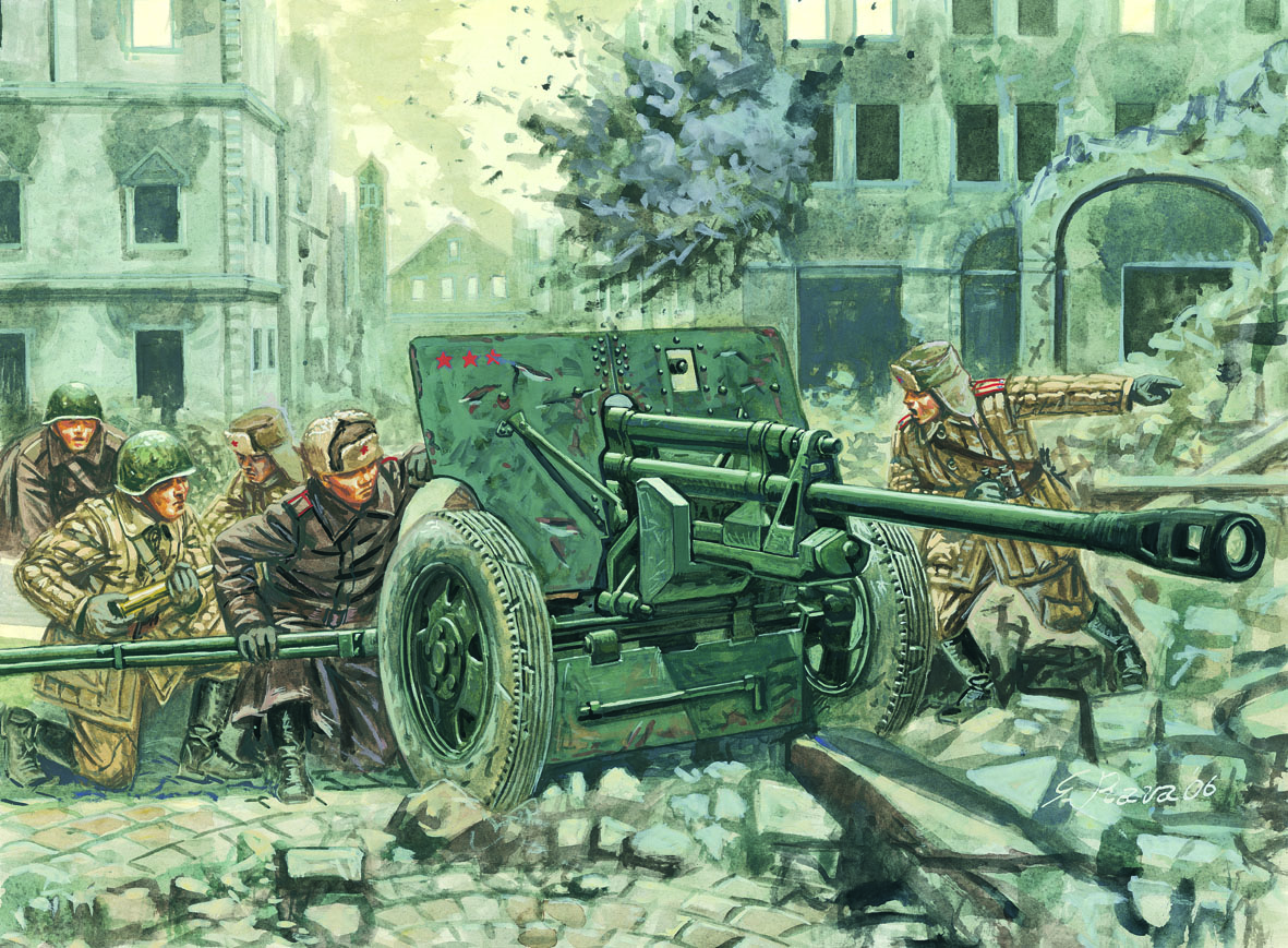 1/72 Russ. Zis3 Gun W Servants - 2