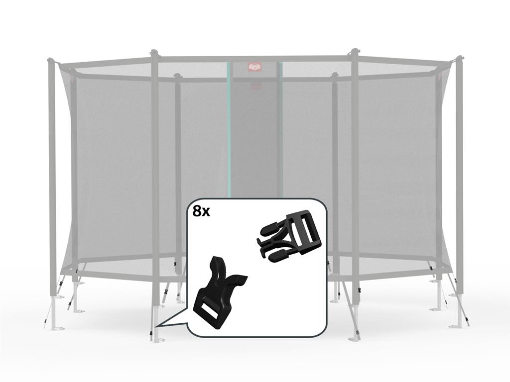 BERG Reservdel Favorit BERG SAFETY NET COMFORT - SIDE RELEASE BUCKLES (8X)