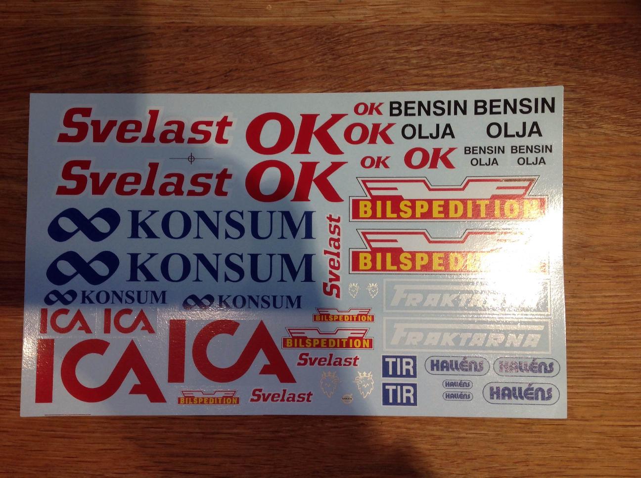 1/24 SE Truck decal  A (Ica, Konsum, Ok, Bilspedion…)