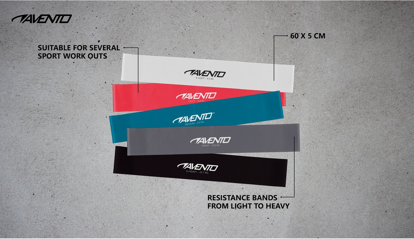 AVENTO SET LATEXBAND Fitness 5 NIVÅER/MOTSTÅND - 4
