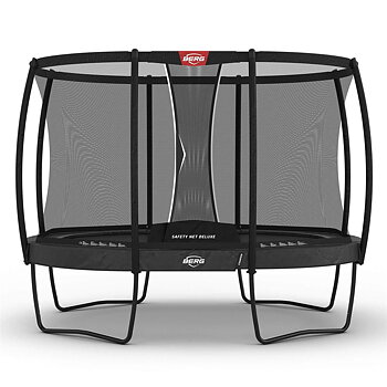 Studsmatta BERG Grand Champion Grå 350x250 oval Airflow PRO + skyddsnät Deluxe 