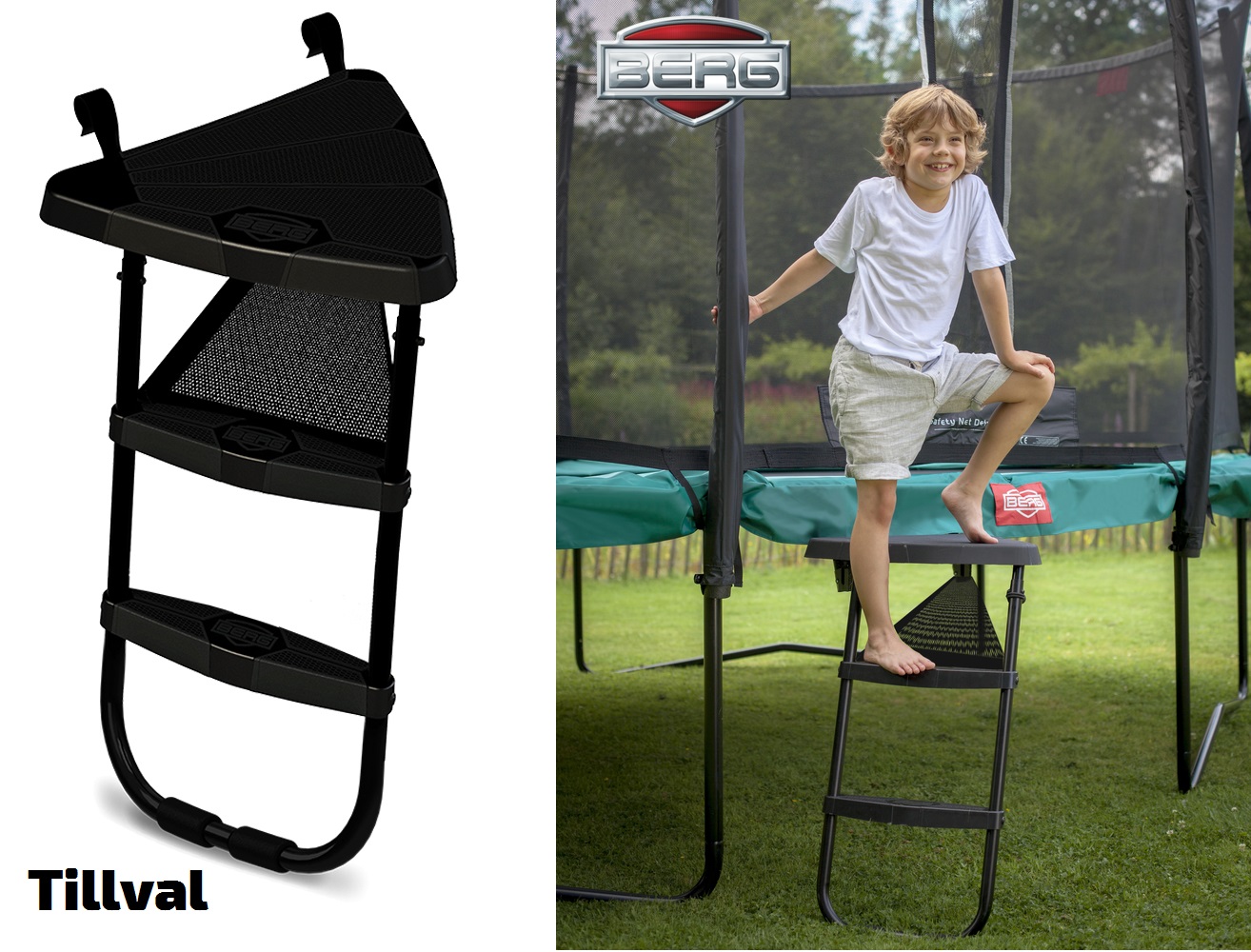 Studsmatta BERG Grand Champion Grå 350x250 oval Airflow PRO + skyddsnät Deluxe  - 7
