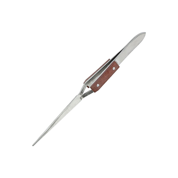 Reverse action fibre grip tweezers - straight