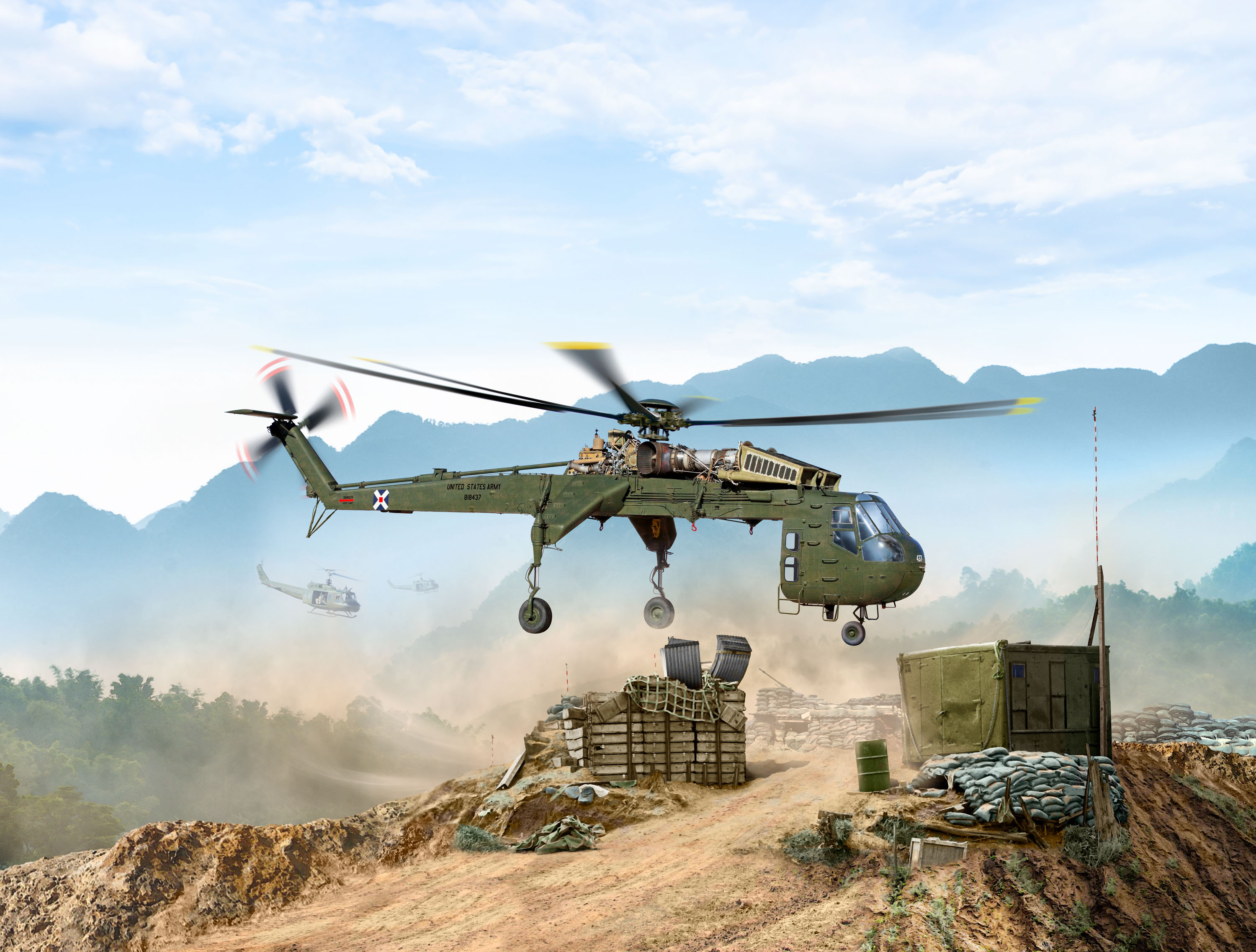1/35 Sikorsky CH-54A Tarhe, US heavy helicopter (100% new molds)