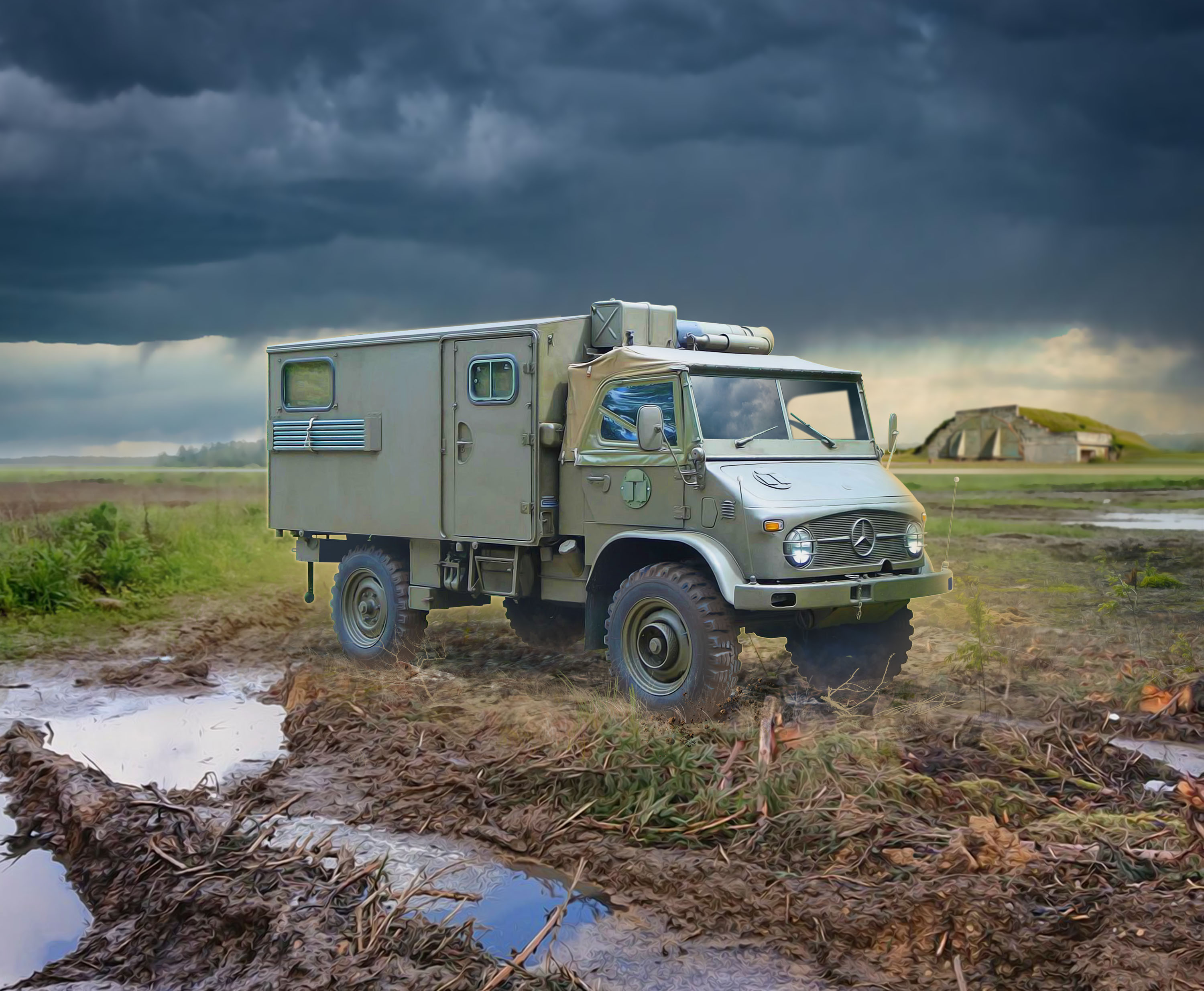 1/35 Unimog S 404 with box body, German military truck