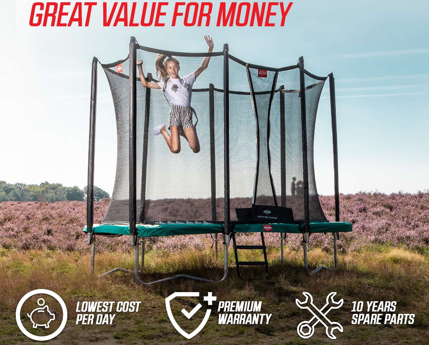 BERG GRAND Favorit Grön AirFlow 520 OVAL + skyddsnät Comfort - 8
