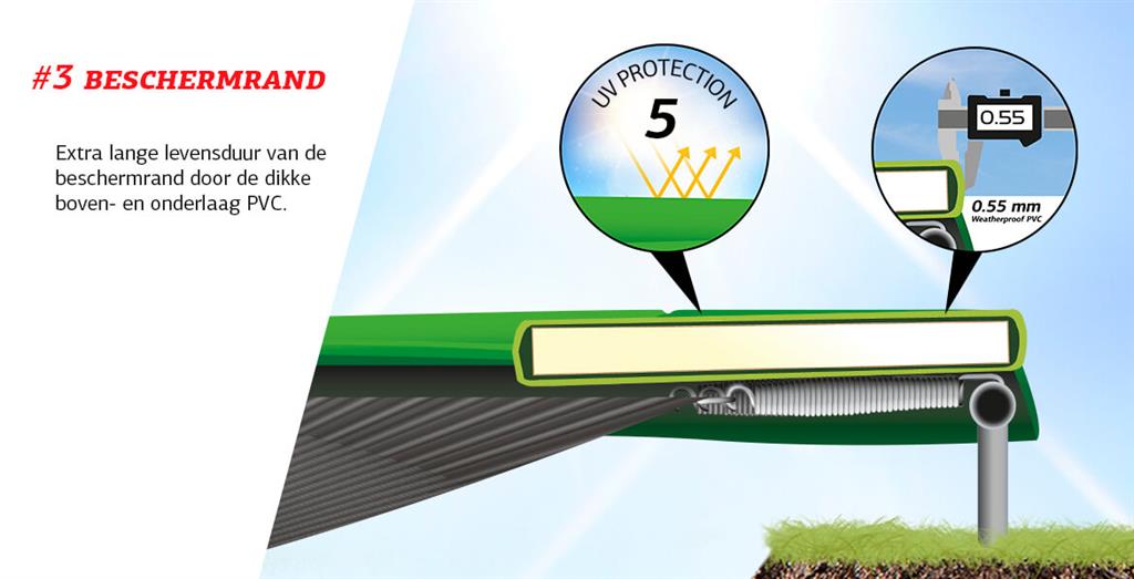 Studsmatta BERG InGround Grand Champion Grå 470x310 oval  Airflow PRO + skyddsnät Deluxe - 6