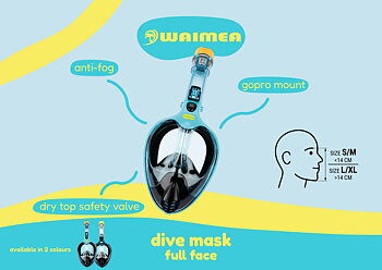 Waimea Snorkelmask Ljusblå Storlek L/XL