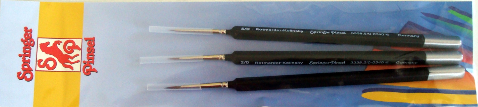 Brush set 3 pcs. Kolinsky rotmarder round 1, 2/0, 5/0