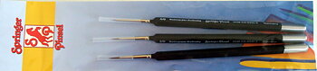 Brush set 3 pcs. Kolinsky rotmarder round 1, 2/0, 5/0