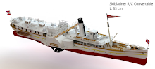 1/80 Skibladner Peddal Steamer,  incl. Led set. - 83 cm