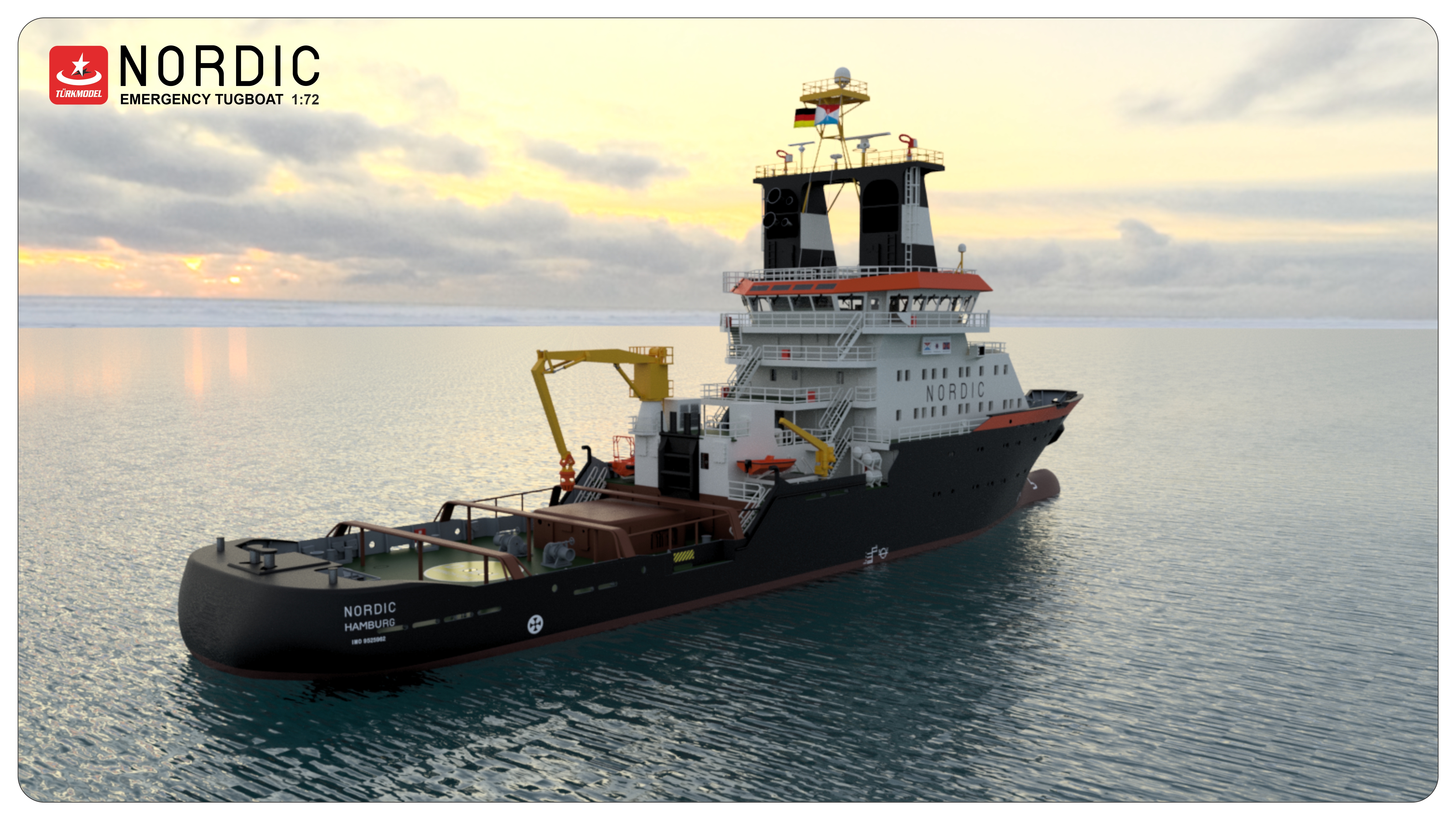 1/72 Nordic Emergency Tug Boat incl.LED kit  - 108 cm