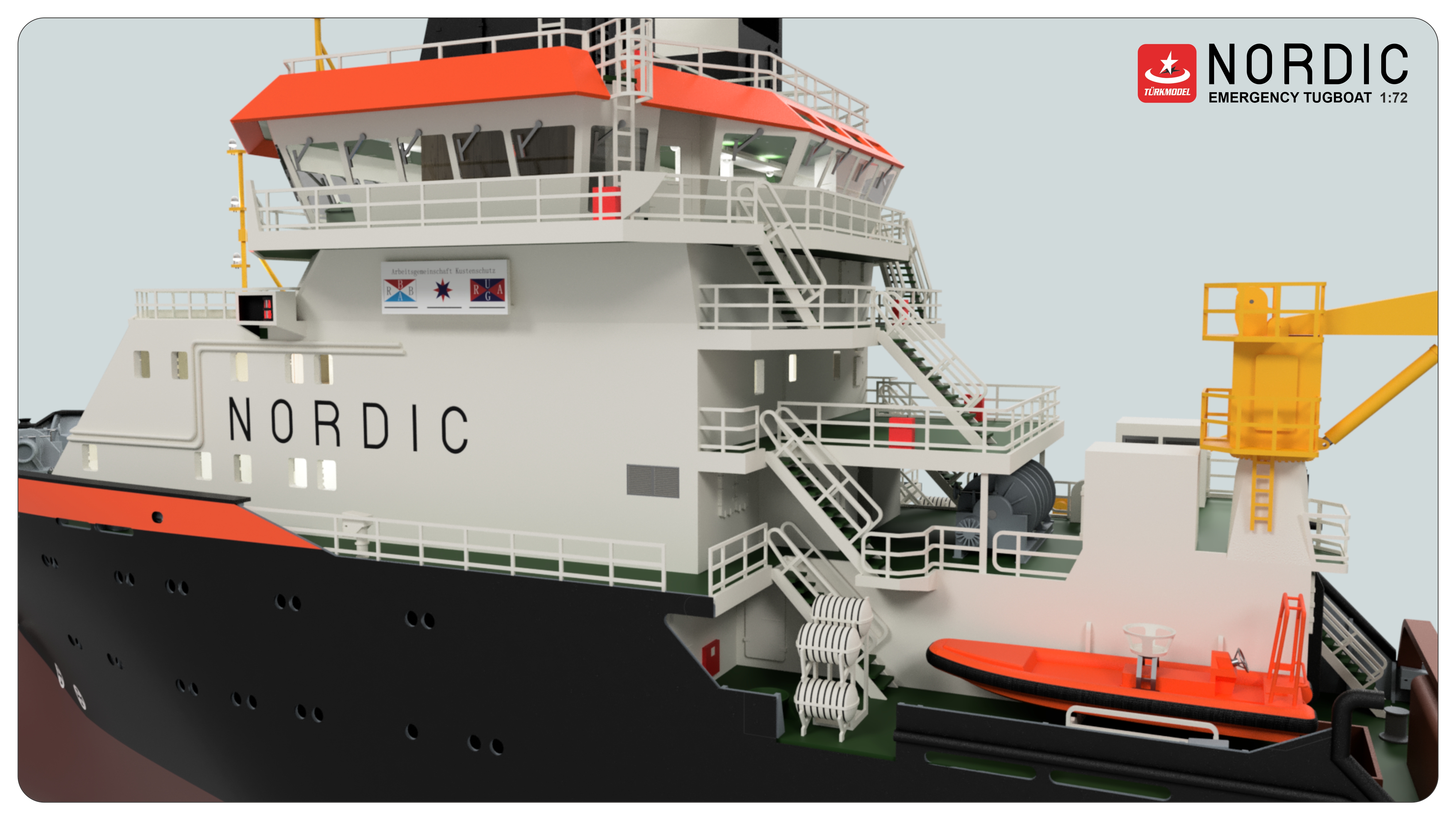 1/72 Nordic Emergency Tug Boat incl.LED kit  - 108 cm - 2