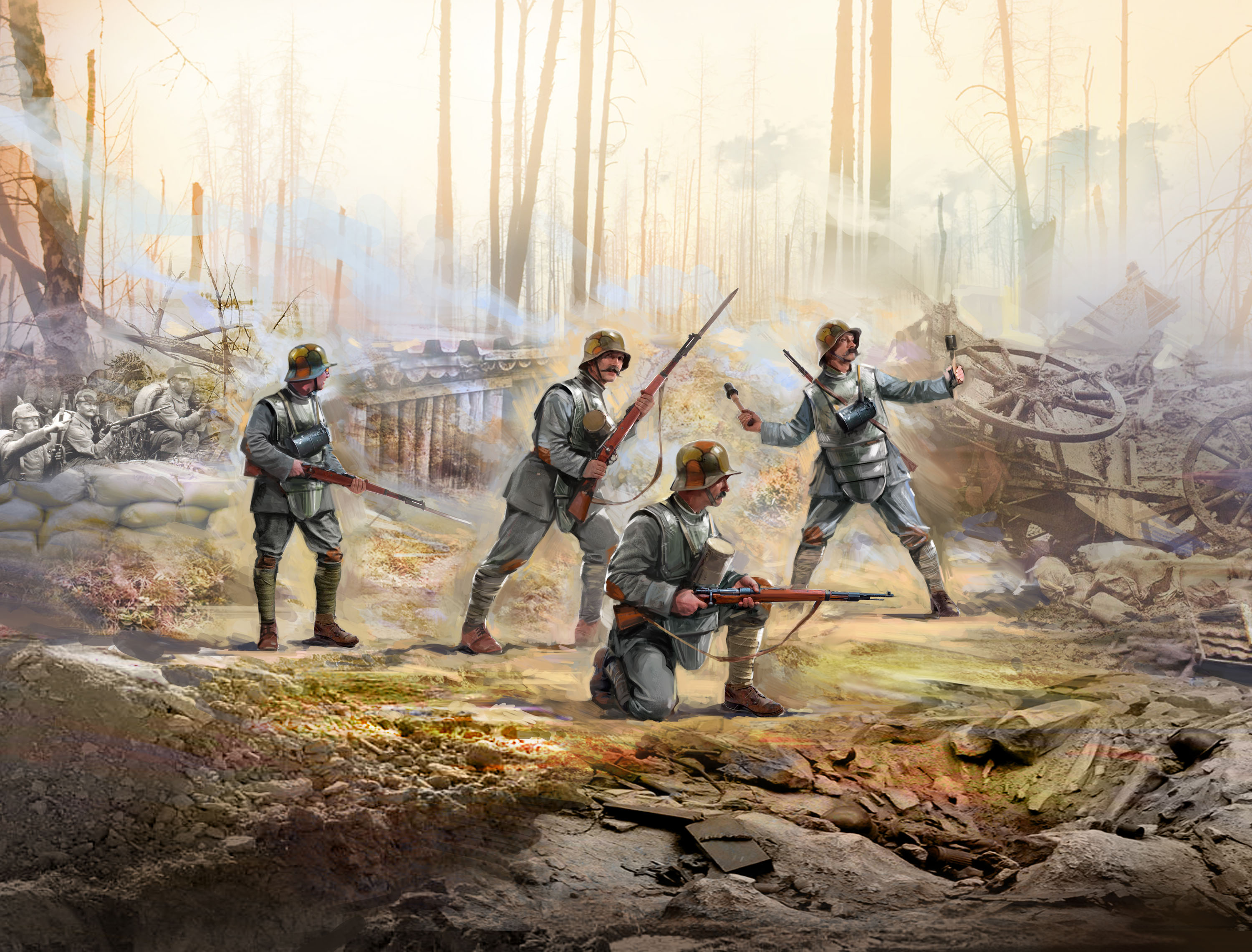1/35 WWI German Infantry in ?rmor (100% new molds)