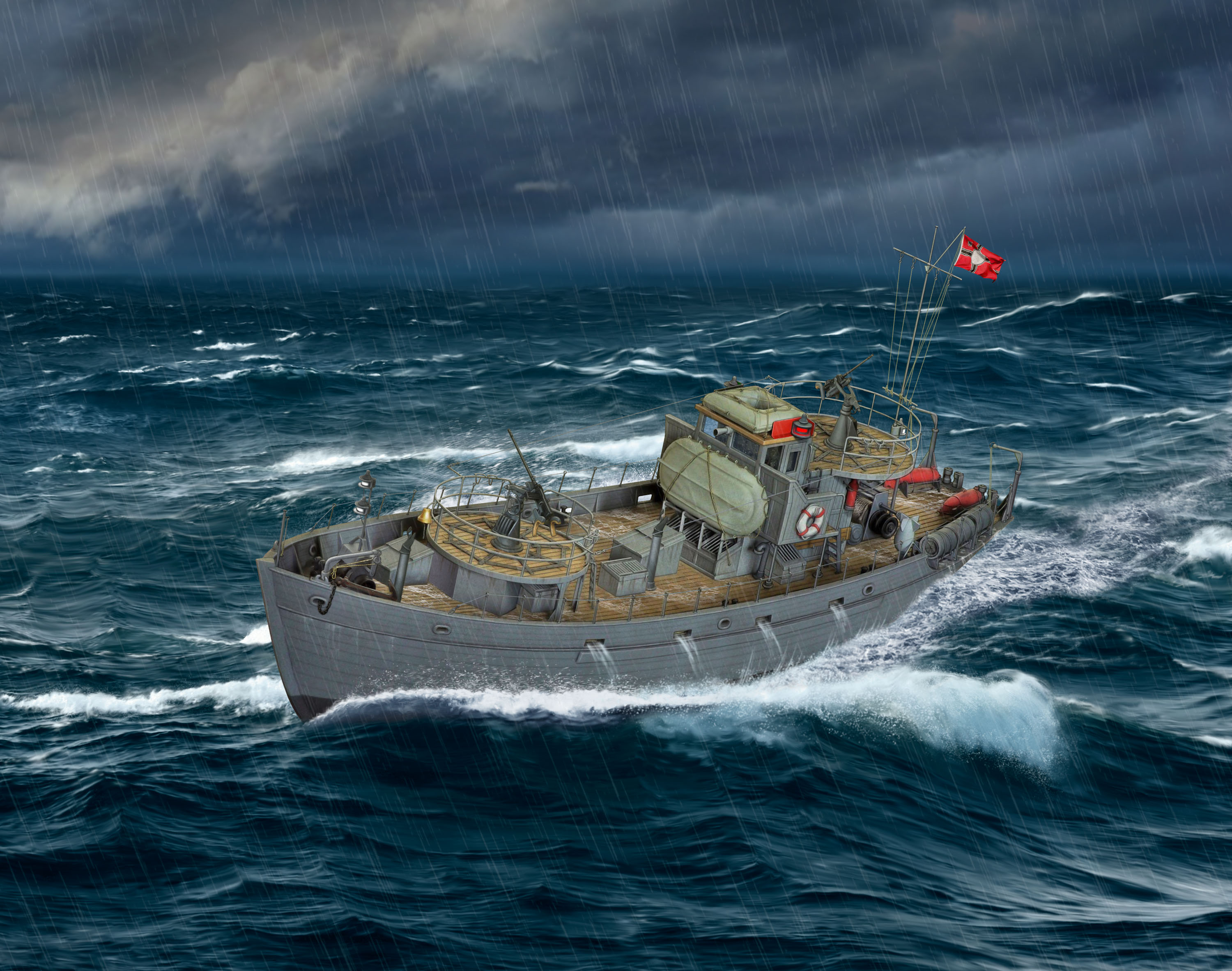 1/350 KFK Kriegsfischkutter, WWII German multi-purpose boat (100% new molds)