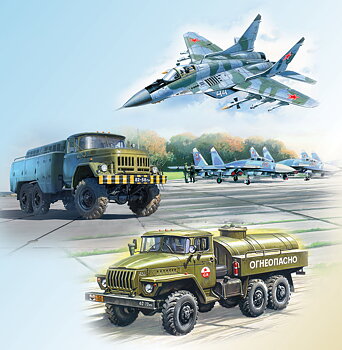 1/72 Soviet military airfield 1980s (Mikoyan-29 "9-13",  APA-50M (ZiL-131), ATZ-5 and Soviet PAG-14 Airfield Plates)