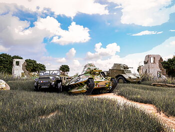 1/35 Battle of France, spring 1940. French combat vehicles  (Panhard 178 AMD-35, FCM 36, Laffly V15T)