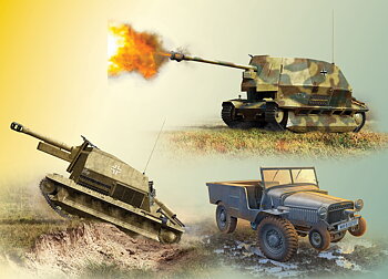 1/35 Mobile brigade 'West' (Schnelle Brigade West), 1943 (Marder I, 10.5cm leFH 16(Sf) auf Geschutzwagen FCM36(f), Laffly V15T)