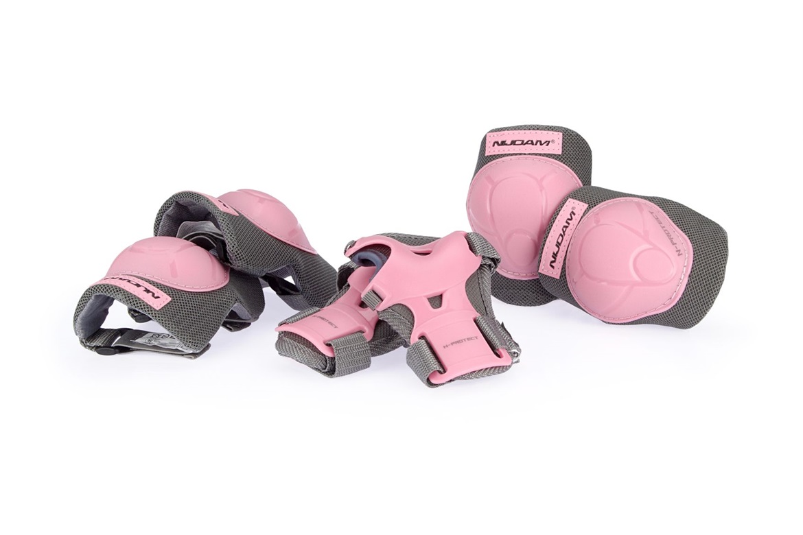 Nijdam skate- och inlinesskydd Deluxe Junior rosa/grå - 7