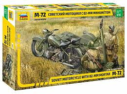 1/35 Sov. Motorcycle M-72 w/ Mortar and Crew