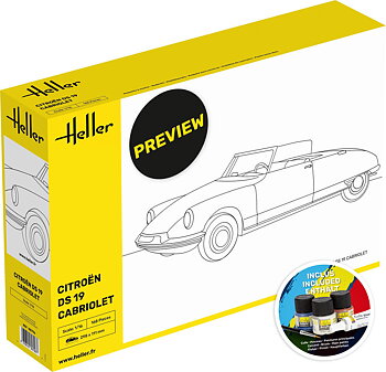 1/16 CITROEN DS 19 CABRIOLET COMPLETE w.  Glue, Paint,Brush