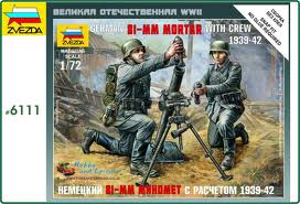 1/72 Ger. 81-mm Mortar with Crew - NO GLUE