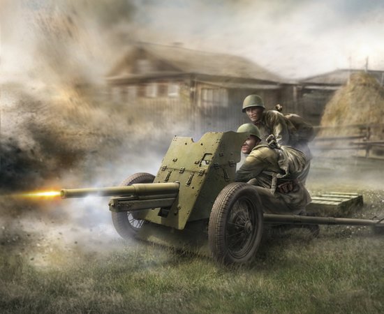 1/72 Soviet Gun 45mm - NO GLUE