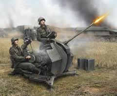 1/72 Ger. Anti-Aircraft Gun with Crew - NO GLUE