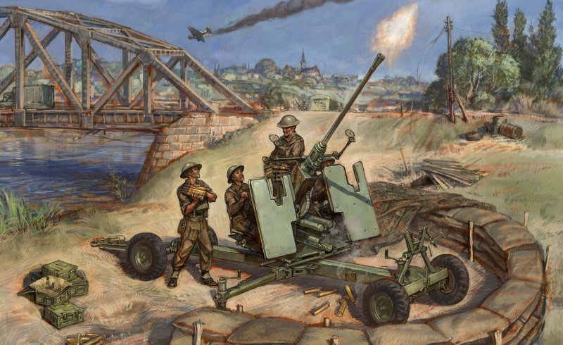 1/72 British Bofors 40mm Mk-2 AA-Gun - NO GLUE